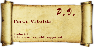 Perci Vitolda névjegykártya